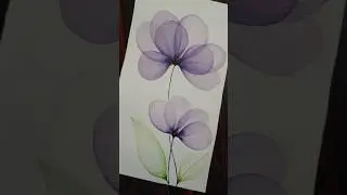 Transparent layer flowers painting for beginners ep 53 #art #watercolor #flowerspainting #drawing