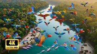 Relaxing Walk In The Amazon: Macaw Canopy &ndash; Dawn Light | ASMR Nature Sounds (4K)