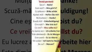 Invata Germana | #SHORTS | Propozitii simple pentru incepatori
