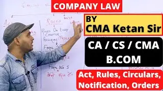 Company Law | Act, Rules, Circulars, Notification, Orders | By CMA Ketan Sir   @Mathur Sir Classes