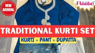 Traditional Women&rsquo;s Kurti Set &ndash; Kurti &bull; Pant &bull; Dupatta , Now With 10 % Discount , Now at Flaabo