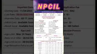 NPCIL New requirements 2023 || NPCIL New vacancy 2023 || Latest Govt job update #job