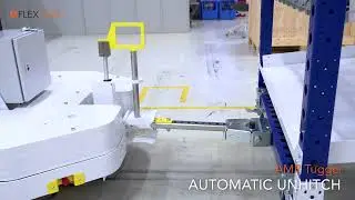 Automatically unhitch your tugger train with towing AMR | FlexQube