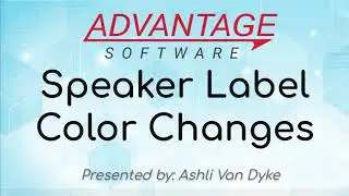 Speaker Label Color Changes