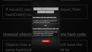 equals vs hashcode contract | 