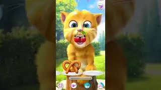 Talking Ginger Tries Not To Laugh Challenge! | Can He Do It?😂🤣🥳🥨🍕🍏🍒🍉😉🤩#talkingtom#funny#cat #youtube