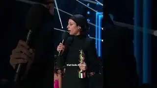 Nemahsis accepts the Juno award for breakthrough artist of the year