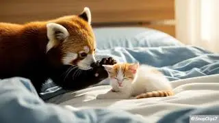 Red Panda Adopts a Tiny Kitten 🥺 The Sweetest New Friends