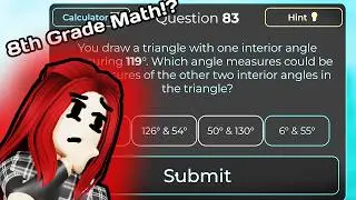 Can I Beat 8th Grade Level Math?! | Roblox - Math Difficulty Chart Obby! (Level: 8th Grade)