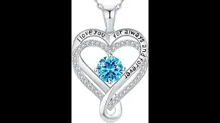 Love Heart Pendant Necklaces for Women Silver Tone Rose Gold Birthday/Anniversary /Valentine&rsquo;s Day
