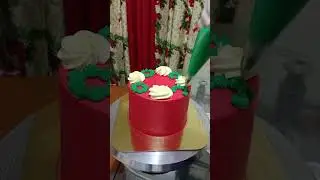 Christmas cake decorating ideas cake tutorial for beginners #cake #shortvideo #shortvideo #cake
