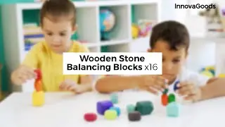 InnovaGoods Wooden Stone Balancing Blocks x16