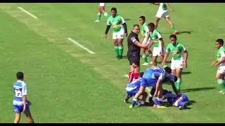 Prince Taufa'ahau leads his rugby team to victory at Teufaiva today.