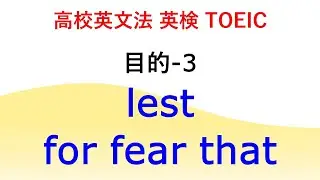 ★159★【高校英語・英文法】lest S should   / for fear that ~ / for fear of doing【英検準２級、英検２級、準1級、TOEIC】 目的を表す英文-3
