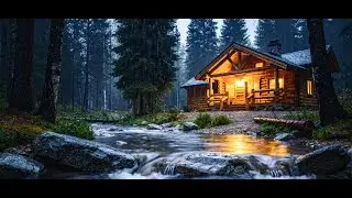 Cozy Cabin Rain & River Sounds - Relaxing Nature Ambience for Sleep, Study and Focus