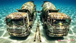 Lost 12 Years in the Sea! Abandoned Hyundai Xcient Cement Mixer Trucks Restored to Brand New