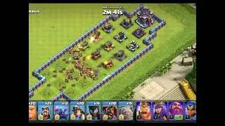 100 barbarian vs 21 Cannon coc challenge