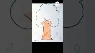 How to draw a tree 🌳🌲🌳easy step by step - Drawing and colour  ||#learn #drawing #easy #shorts