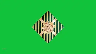 Gift with Golden Ribbon Wrap Animation | Green Screen