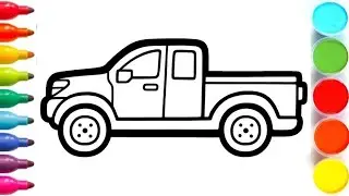 How to draw Pickup Truck 🛻 for Kids || Vehicle Drawing Tutorial || Simply Kids!