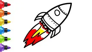 Toy Rocket Drawing and Coloring - Art Learn colors