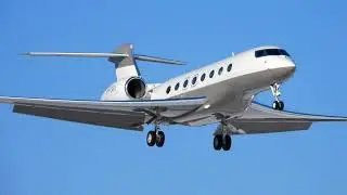 Gulfstream G650ER VH-SGA Landing at Bern Airport