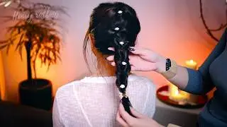 Asmr Perfectionist Mermaid Braid Hair Styling With Flowers Accesories | Hair Braiding, Brushing