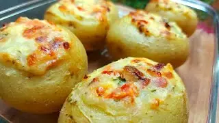 Com 5 BATATAS  fiz 2 pratos deliciosos/batata recheada de forno fácil