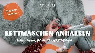 Halsausschnitt verst&auml;rken - Kettmaschen anh&auml;keln