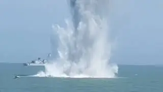 Underwater mine explosion