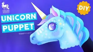 Craft a DIY Unicorn hand puppet video tutorial. 3D Unicorn paper puppet templates &bull; Happythought