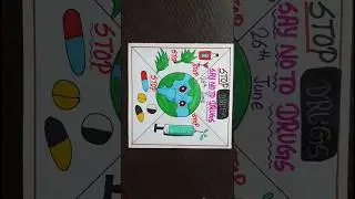 international Day against Drugs Abuse poster drawing/say no to drugs drawing/lahari virudha poster