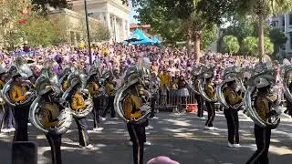 66 year old LSU Marching Band Tuba Kent Broussard&rsquo;s first action playing on Victory Hill