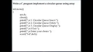 C Language Circular QUEUE using Array Program