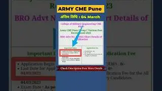 ARMY CME PUNE GROUP C NOTIFICATION 2023 🇮🇳🤟 #indianarmy #cme #noticias #tiktok #about #news