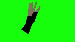 Green screen black hand reaching out for a hand