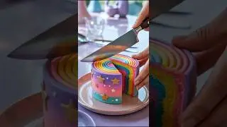 Galaxy Mini Cake Cutting with ASMR Sounds 🌌🔪 | Satisfying Dessert#ASMR #MiniCake