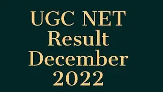 UGC NET Result December 2022