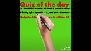 How to Find the Second Number Given that GCD,LCM and the First number is Provided(Maths Hack)