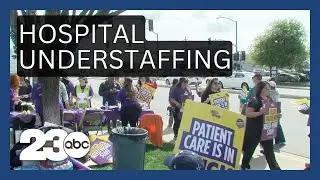 Dignity Health employees protest across California