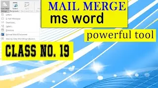Class no. 19 Ms Word, mail merge#msword #viral #rahultech