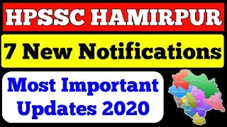 HPSSSB LATEST NOTIFICATION 2020 | 7 Most Important Updates | 31 Dec. | HPSSSB New Notification 2020