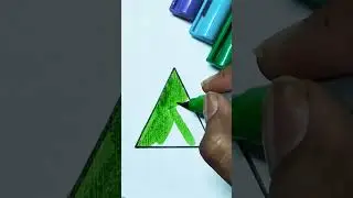 Light green 💚 triangle satisfying drawing #shorts #art #satisfying