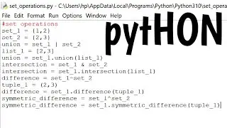 set operations in python