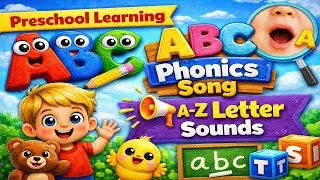 Preschool Learning ABC Phonics Song | A–Z Letter Sounds #preschoollearning #nurseryrhymes #abcd #abc