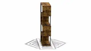 IRONCK Bookcase Bookshelf 4 Tier Display Shelf, S-Shaped Z-Shelf Bookshelves, Freestanding 360&deg; View