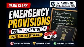 DEMO CLASS | Emergency Provisions | POLITY | Constitution | MAFEC | BA.LL.B entrances