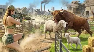 Les chasseurs ont utilis&eacute; des fusils pour poursuivre les taureaux enrag&eacute;s qui attaquaient le b&eacute;ta...