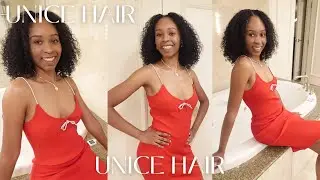 UNICE V-PART JERRY CURLY WIG | NO LEAVE OUT | CROTCHET METHOD
