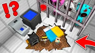 Construi una CASA SECRETA en la PRISION de los INCREDIBOX SPRUNKI en Minecraft 🤫 2 Noobs vs SPRUNKIS